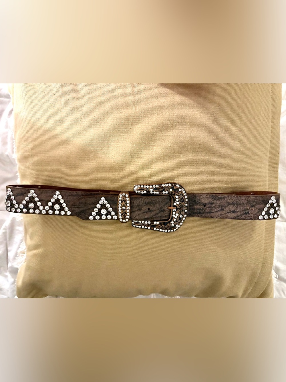 Boot Barn Rhinestone Studded Belt, Genuine Leather, Nice!